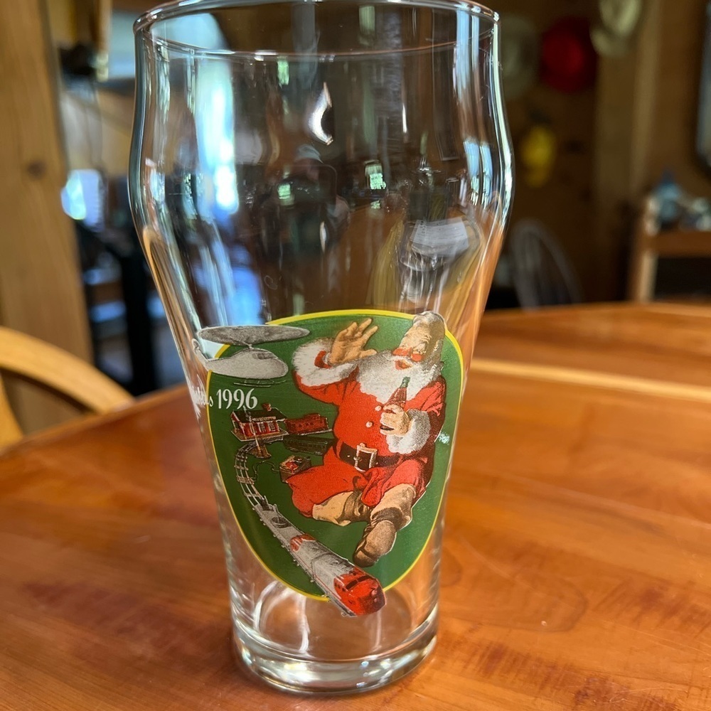 Vintage 1996 Coke Coca Cola Santa Christmas Glass